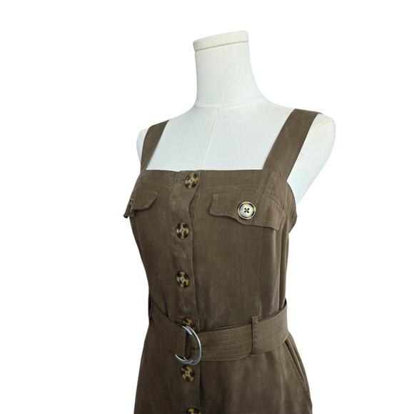 FOREVER 21 Brown Button up Romper with Belt - Picture 4 of 5